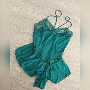 Petra Fashions Teal Lace Chemise